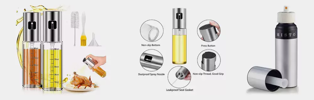 Brushed Aluminum Oil Sprayer for Kitchen Cooking