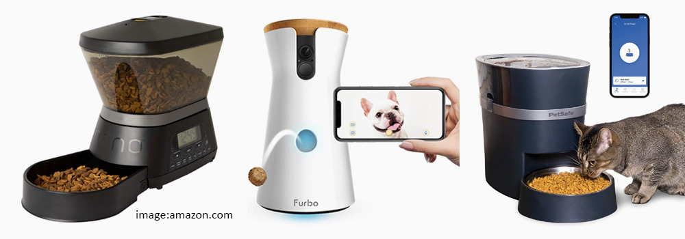 Smart pet feeder allows you to set a schedule when you want your pet to be fed.